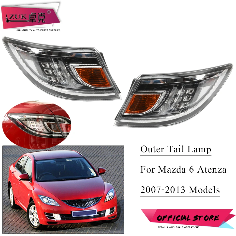ZUK 2 шт. задний светодиодный фонарь светильник для Mazda 6 Спортивные седан Liftback GH 2007