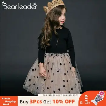 

Bear Leader Girls Dress Pentagram Princess Dress Girls Clothes Children Clothing Dot Tutu Party Style Girls Long Sleeve Dresses