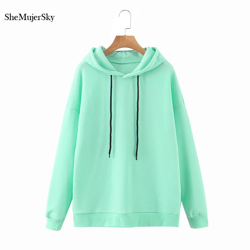 SheMujerSky sudaderas verdes para mujer 2020 otoño Casual Color sólido  sudadera buzos para mujer|Sudaderas con capucha y sudaderas| - AliExpress