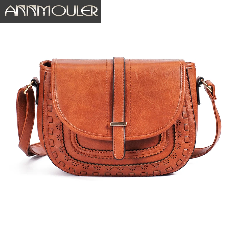 Annmouler Vintage Schoudertas Pu Lederen Crossbody 6 Kleuren Messenger