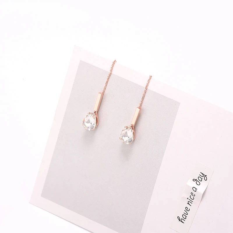 MENGJIQIAO 2019 New Korean TV Star Elegant Crystal Long Trassel Drop Earrings For Women Circle Water Drop Oorbellen Party Jewery