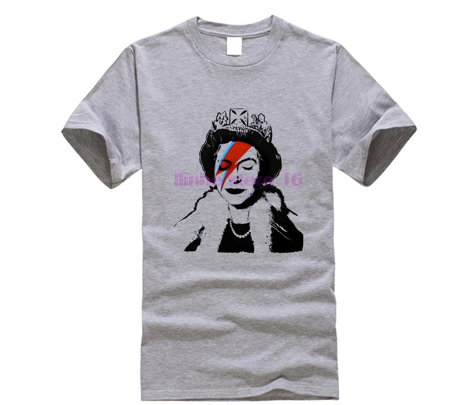 

Banksy Queen T Shirt Ziggy Bowie Style Cool Unisex TShirt New Design Cotton Male Tee Shirt Designing Letter Slim