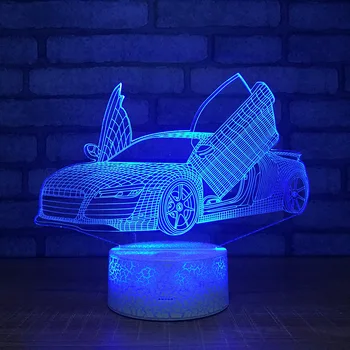 

Super racing car 7 Color Lamp 3d Visual Led Night Lights For Kids Touch Usb Table Lampara Lampe Baby Sleeping Motion Light
