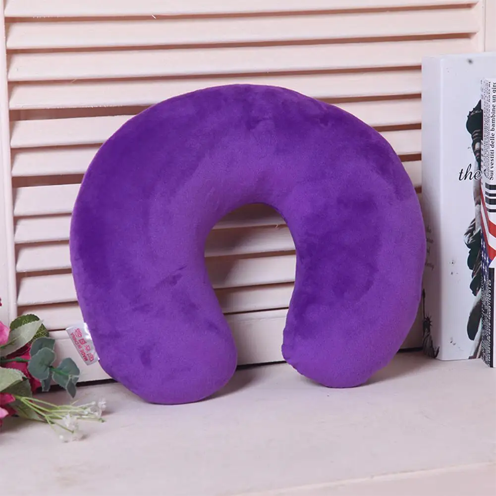 Memory Foam постельные принадлежности защитная подушка для шеи сплошной цвет u-образная подушка для путешествий автомобиля Путешествия шейного позвонка Поддержка 1 шт