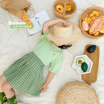 

2020 summer new children T shirt and skirt two piece set baby girls lovely clothes