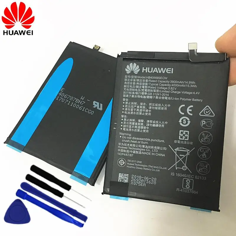 HB396689ECW реальные 4000 мА/ч, Батарея для Huawei Mate 9/9 PRO/Y7 Prime Y7 L53 L21 AL00 TRT-LX1 LX2 LX23 Батарея