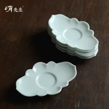

Jindezhen Manual Ching Ceramics Saucer Cup Support Kungfu Online Tea Ceremony Tea Set Tablemat Auspicious Clouds Heat Insulation