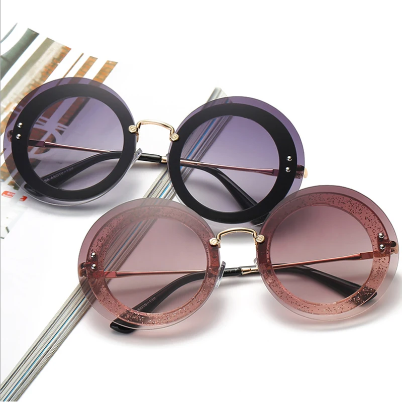 Женские круглые солнцезащитные очки SHAUNA большие брендовые дизайнерские с