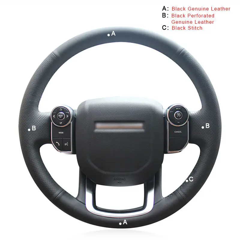 Genuine Leather Авто оплетка на руле Крышка для Land Rover Range Rover автомобильные оплетки крышки интерьер автомобильные аксессуары-Стайлинг - Название цвета: Genuine Leather