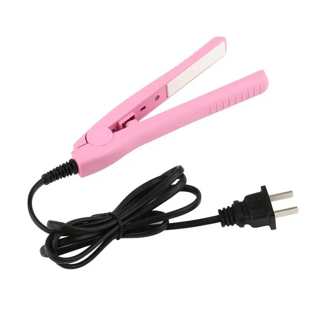 Мини Портативная электрическая плойка плоская железная керамическая бигуди для волос и выпрямитель для завивки волос прибор для стайлинга волос щипцы Горячая - Цвет: Pink