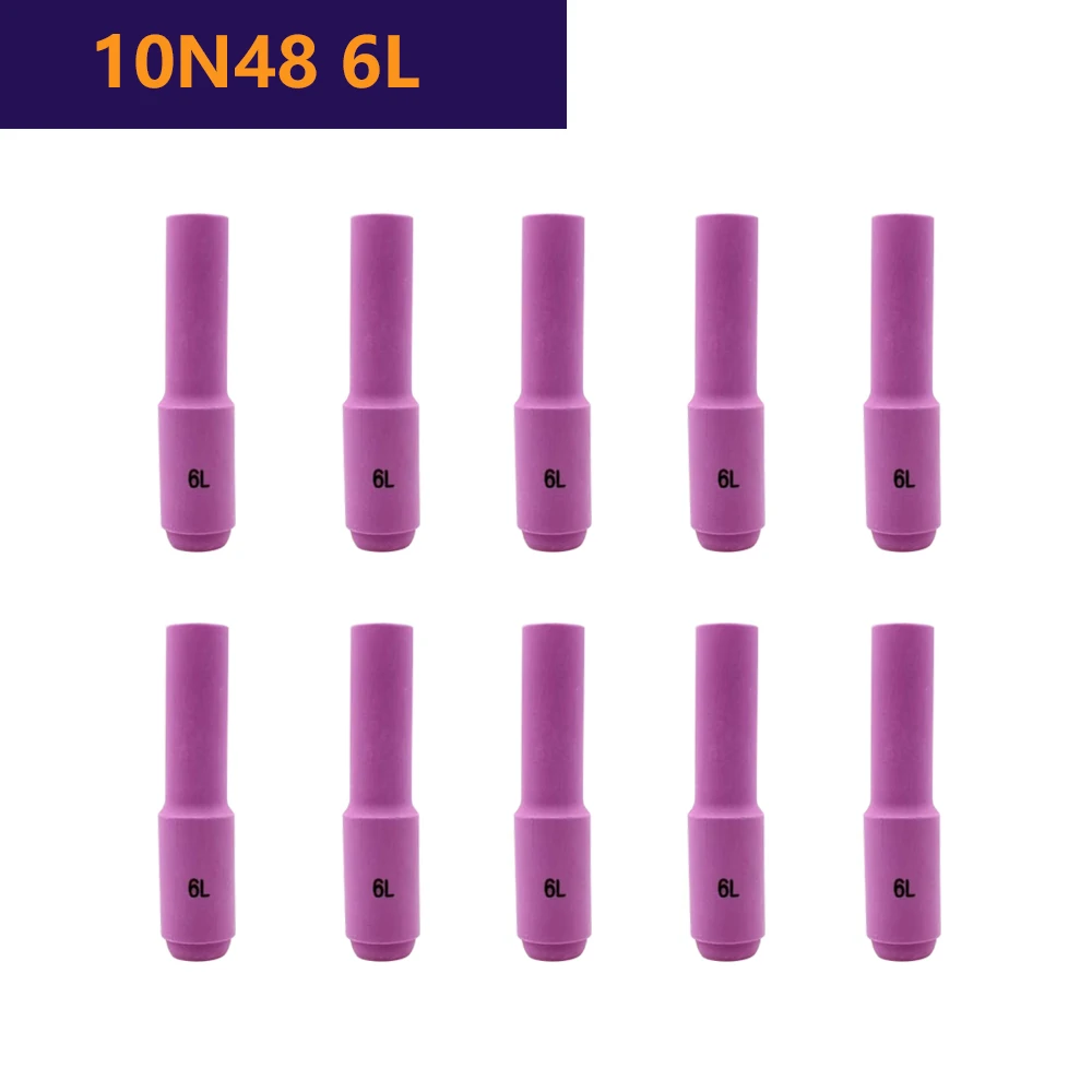 10pcs 10N48 #6L TIG Ceramic Nozzle Alumina Shield Cup For WP17 18 26 TIG Welding Torch qq 150 qq 150a qq150 qq 150 150a tig argon welding welder torch burner nozzle ceramic shield cup 10 piece