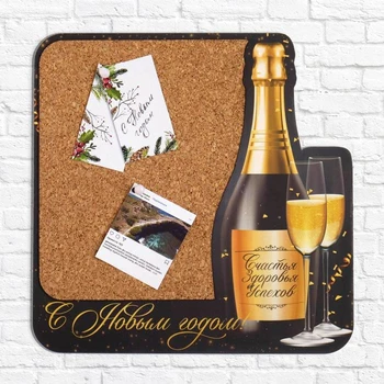 

Wall organizer Cork "happy new year!" champagne, 30x30 cm 5183558