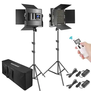 

Neewer 2-Pack Advanced 660 LED Panel Video Light Kit Photography Dimmable with 2.4G Wireless Remote for Studio Shooting