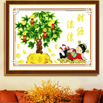 

Chinese Rich Tree Printed Canvas Counted Cross Stitch Kits Printed Cross-stitch Set for Embroidery Painting Needlework