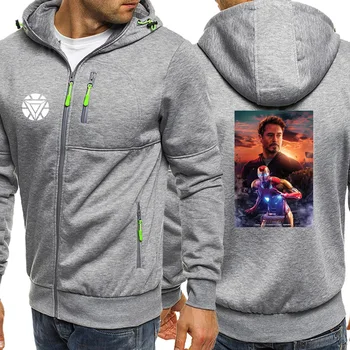 

Avengers Endgame Male Jackets Zip Autumn Hot Iron Man Character Print Mens Brand Tracksuit Streetwear Brand Clothes Men Outwear