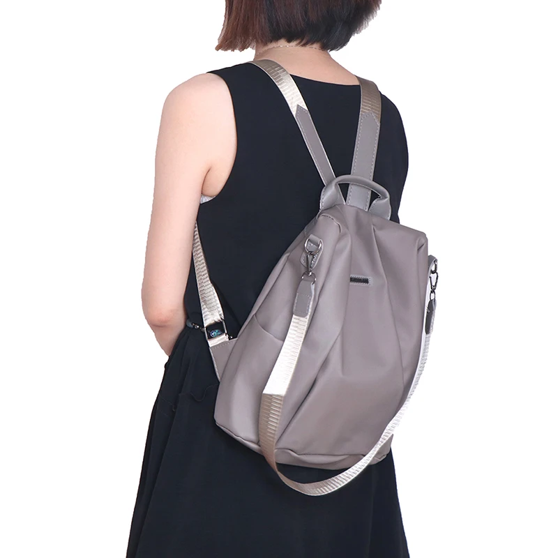 Men's Shoulder Bag oxford and metal material Portable Casual Travel Bag Anti-Theft Male Mini Crossbody Bag Black/Kahki