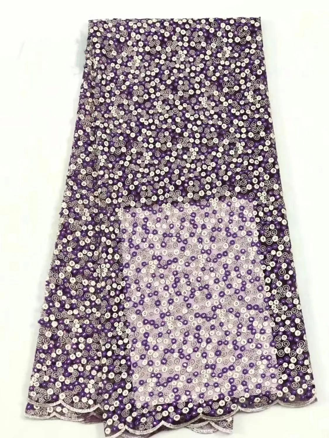 

French lace fabric 5yds/pce full shiny sequins embroidery mesh fabrics women gorgeous luxury lagos party asoebi bella dress 2020