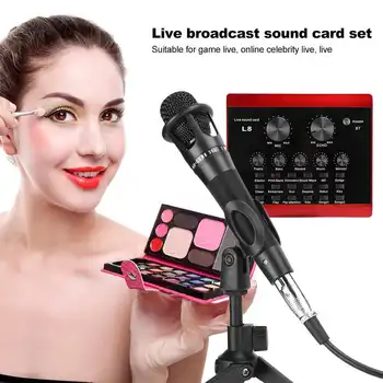 

L8 ABS Red Live Broadcast Sound Card Set Mobile Phone Computer Game English Version