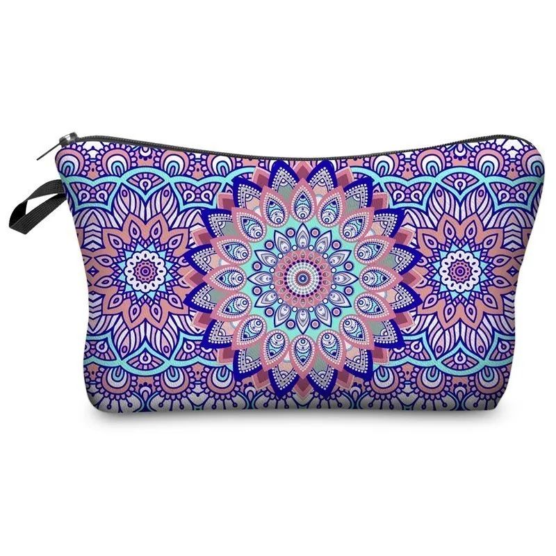 

Floral Printing Makeup Bags With Multicolor Pattern Mandala Cosmetics Pouchs For Travel Ladies Pouch Women Cosmetic Bag OC595