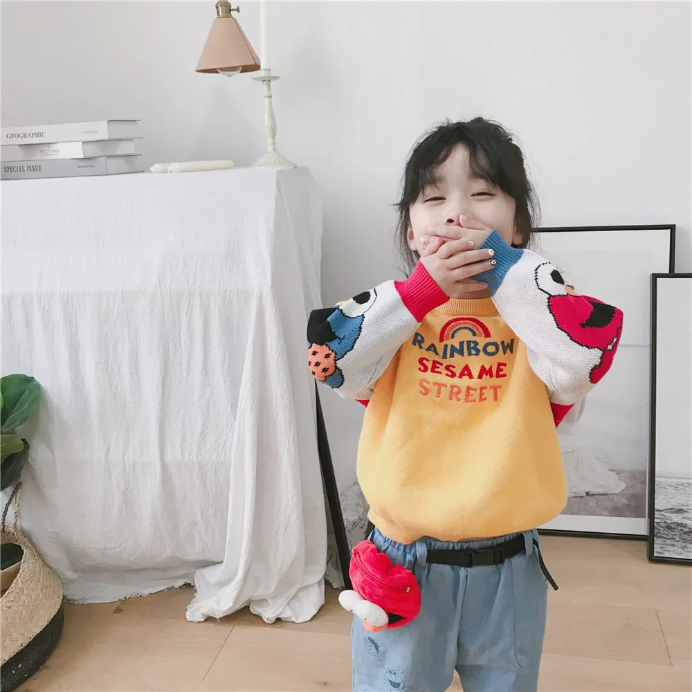 Tonytaobaby/Новинка; детская одежда для мальчиков и девочек; свитер из чистого хлопка; свитер для малышей; сезон осень-зима