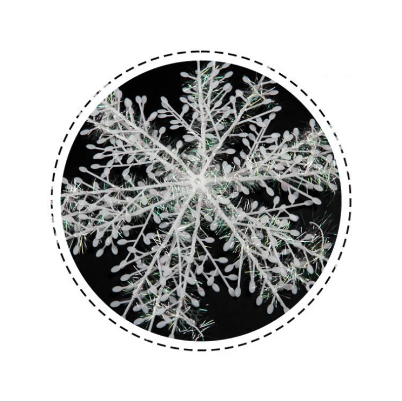 30 pcs white plastic fake snowflake christmas party hanging pendants new year christmas tree ornaments window decoration
