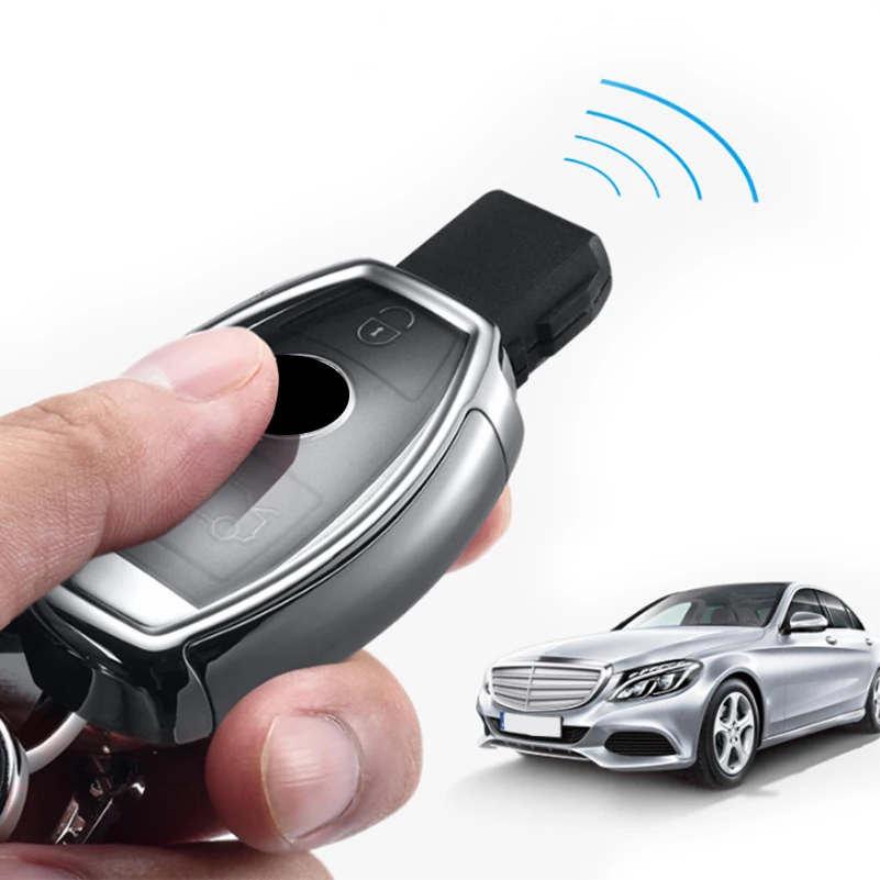 1Pcs Car TPU Remote Smart Key Cover Fob Case with Keychain Keyring Fit For Mercedes Benz CLA GLK C180 C200