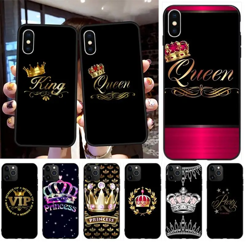 YJZFDYRM king queen черный чехол для мобильного телефона iPhone 11 pro XS MAX 8 7 6 6S Plus X 5S SE 2020 XR |