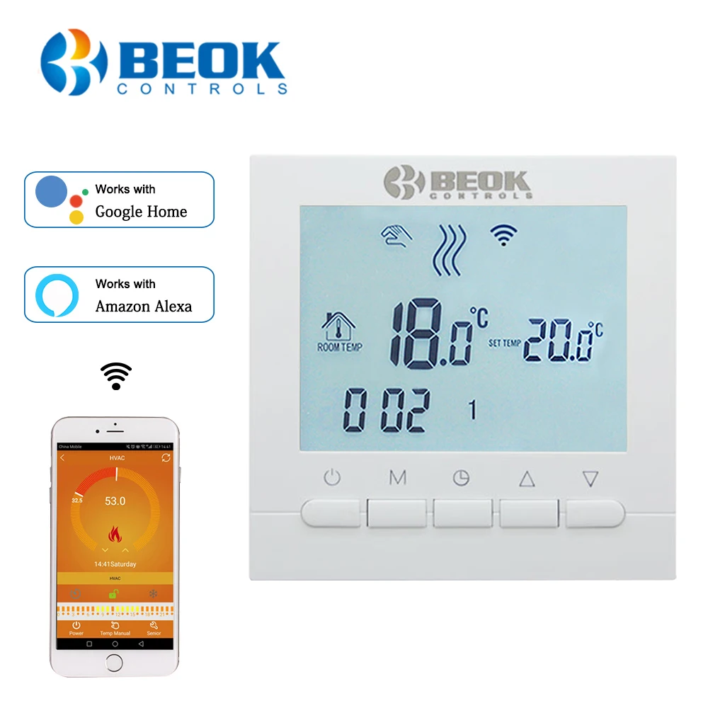 Tanie BEOK BOT 313WIFI kocioł gazowy termostat grzejnikowy inteligentne wifi regulator temperatury do kotłów praca z Alexa Google Home