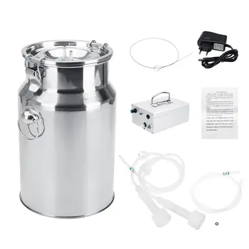 

7L 220V Electric Cow Milking Machine Bucket Goat Sheep Milker Vacuum Pump Set Adjustable Speed Stainless Steel Vacuum Pump