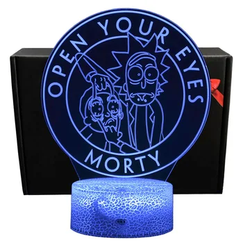 

Diversion 3D illusion Rick and Morty Anime Sleeping Light Room Projection Lamp Rick and Morty Desk Night Lights