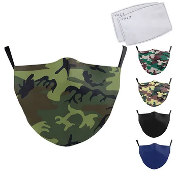 

New 2020 Classic Camouflage Mask For Adult Print Fabric Face Mask Washable PM 2.5 Protective Dust Reusable Mouth Mask