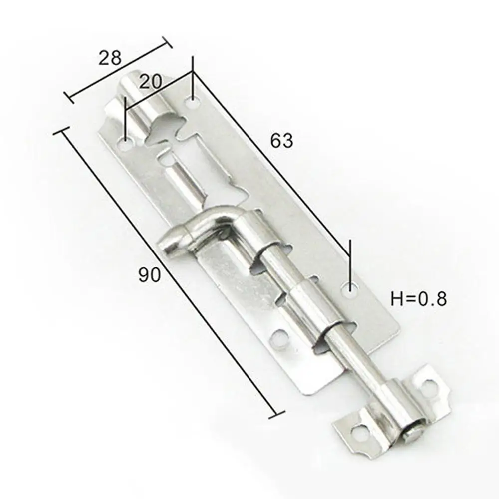 2 Pack Door Bolt for Wooden Gates Stainless Steel Door Bolts, Lock Sliding Bolts for Indoor and Outdoor 4 Inch, with Screws