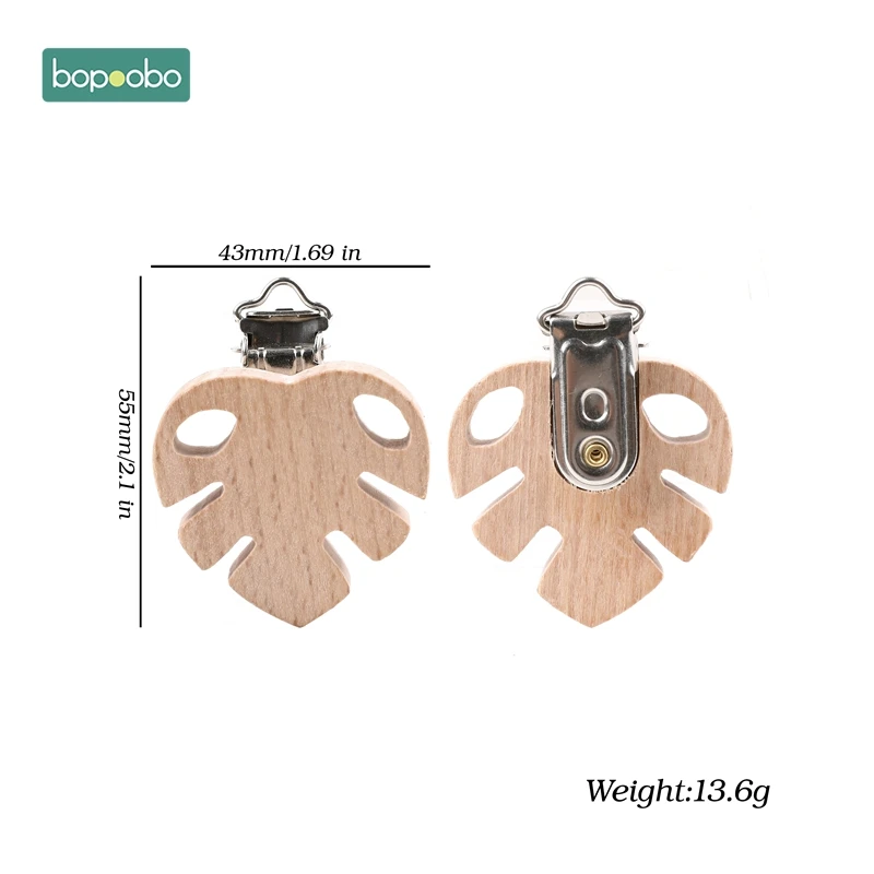 Bopoobo 1pc Silicone Pacifier Clip Beech Wooden Baby Pacifier Clips Dummy Clips DIY Pacifier Chain Accessory Charms For Baby