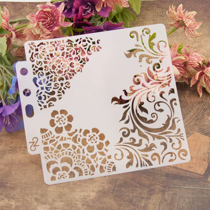 

13cm 5.1" Flower Edge DIY Layering Stencils Wall Painting Scrapbook Coloring Embossing Album Decorative Paper Card Template