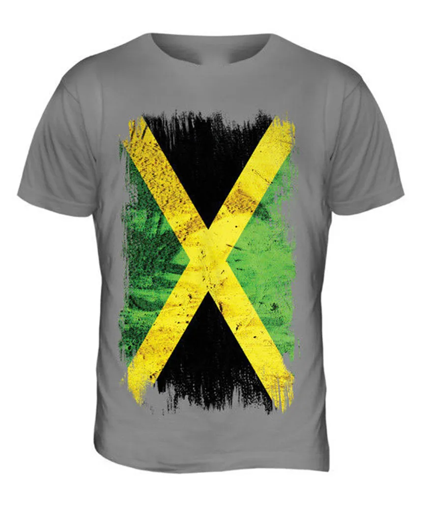 JAMAICA GRUNGE FLAG MENS T-SHIRT TEE TOP JAMAICAN SHIRT FOOTBALL JERSEY GIFT Gym Tee Shirt |