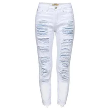 Женские белые джинсы, брюки с высокой талией, рваные джинсовые брюки с кисточками, женские узкие джинсы, уличная одежда, длинные повседневные брюки