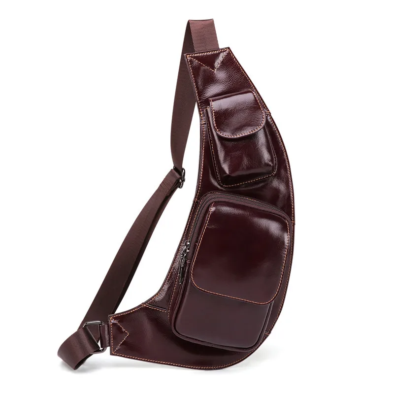 

Sling Bag Men's Genuine Leather Shoulder Bags for Men Casual Travel Messenger Bag Men Crossbody Bags Leather Chest Pack
