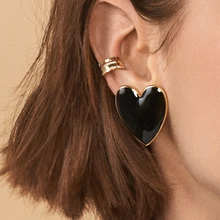 Dvacaman, серьги-гвоздики в виде черного сердца для женщин, модные милые женские серьги INS, женские вечерние ювелирные изделия,, подарок на Рождество