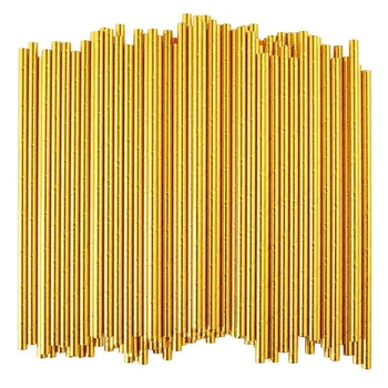 

Gold Foil Paper Straws, Biodegradable Disposable Party Drinking Straws, Pack Of 100 Holiday Celebrations