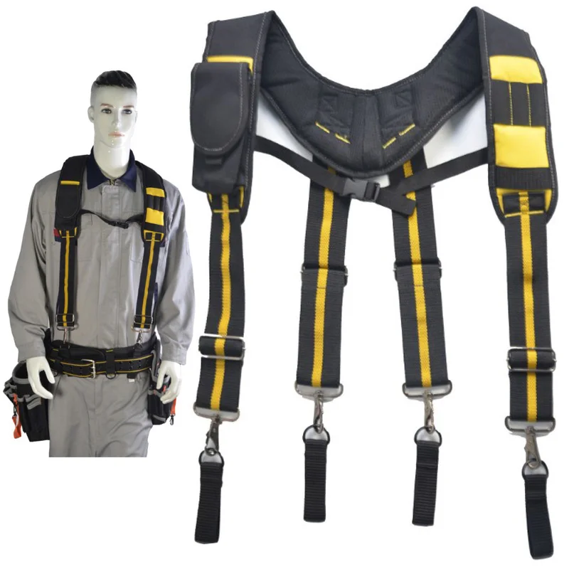 Men X Type Tooling Suspender Hang Tool Bag Reducing Weight Multifunction Tooling Strap Heavy Work Tool Belt Braces Suspenders