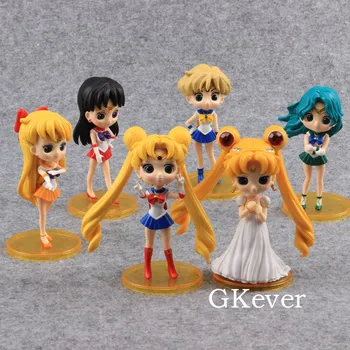 

6pcs/set 11cm Sailor Moon action figure toy PVC Collectible Model Sailor Mars Mercury Venus Jupiter Action Figure Doll Toy Gift