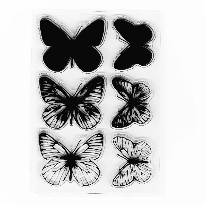 Kofun DIY Scrapbooking Transparent Stamps Silicone Rubber Clear Sheet DIY Card Gift Crafts Butterfly 