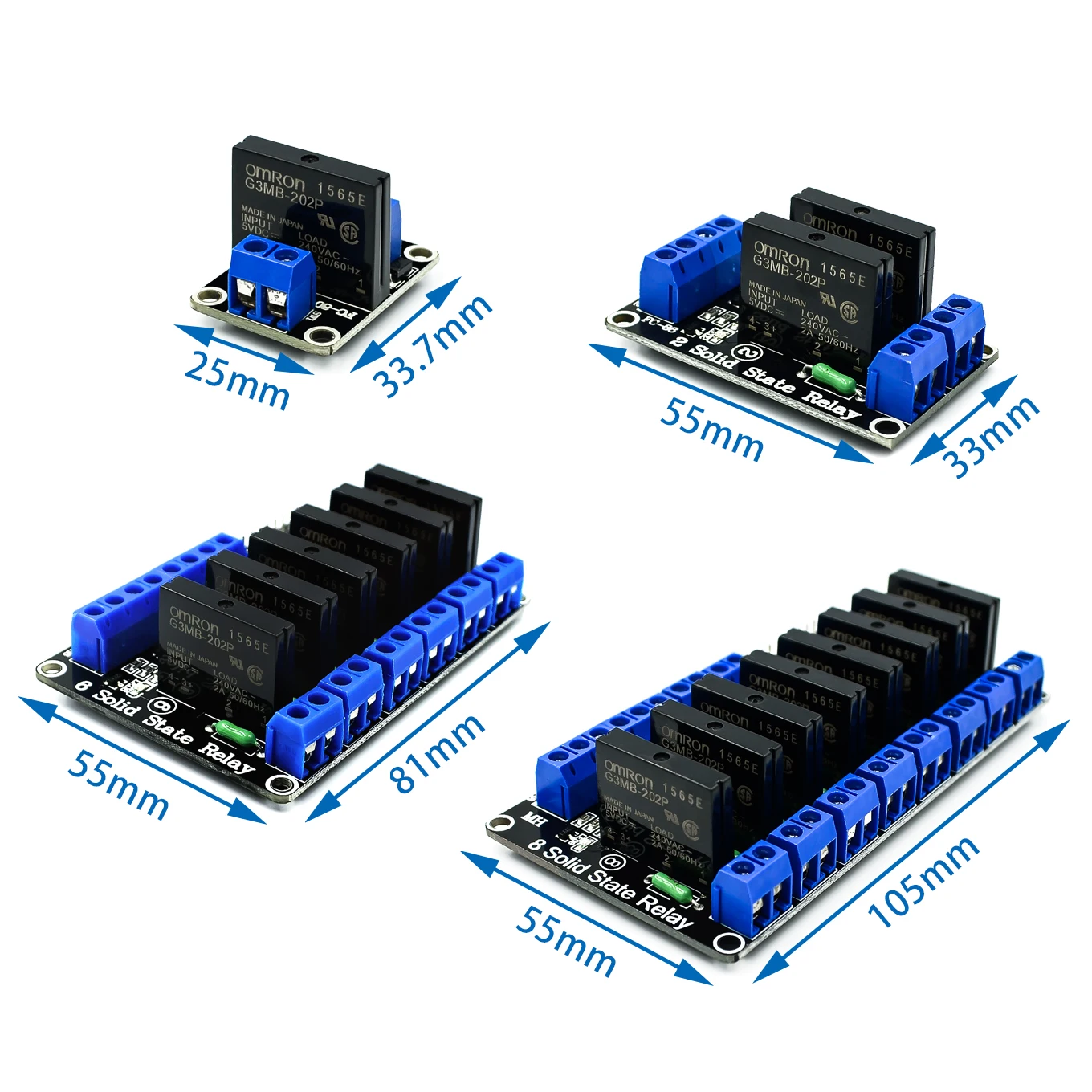 Реле 5 в 1 2 4 8 каналов SSR твердотельное реле высокого и низкого уровня 250 В а для Arduino