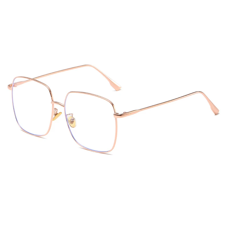 No.3 Rose Gold Очки класса, анти-синий светильник, очки для женщин, анти-радиационные оптические очки, очки для игры, компьютера, ретро, розовое золото, металл - Цвет оправы: No.3 Rose Gold