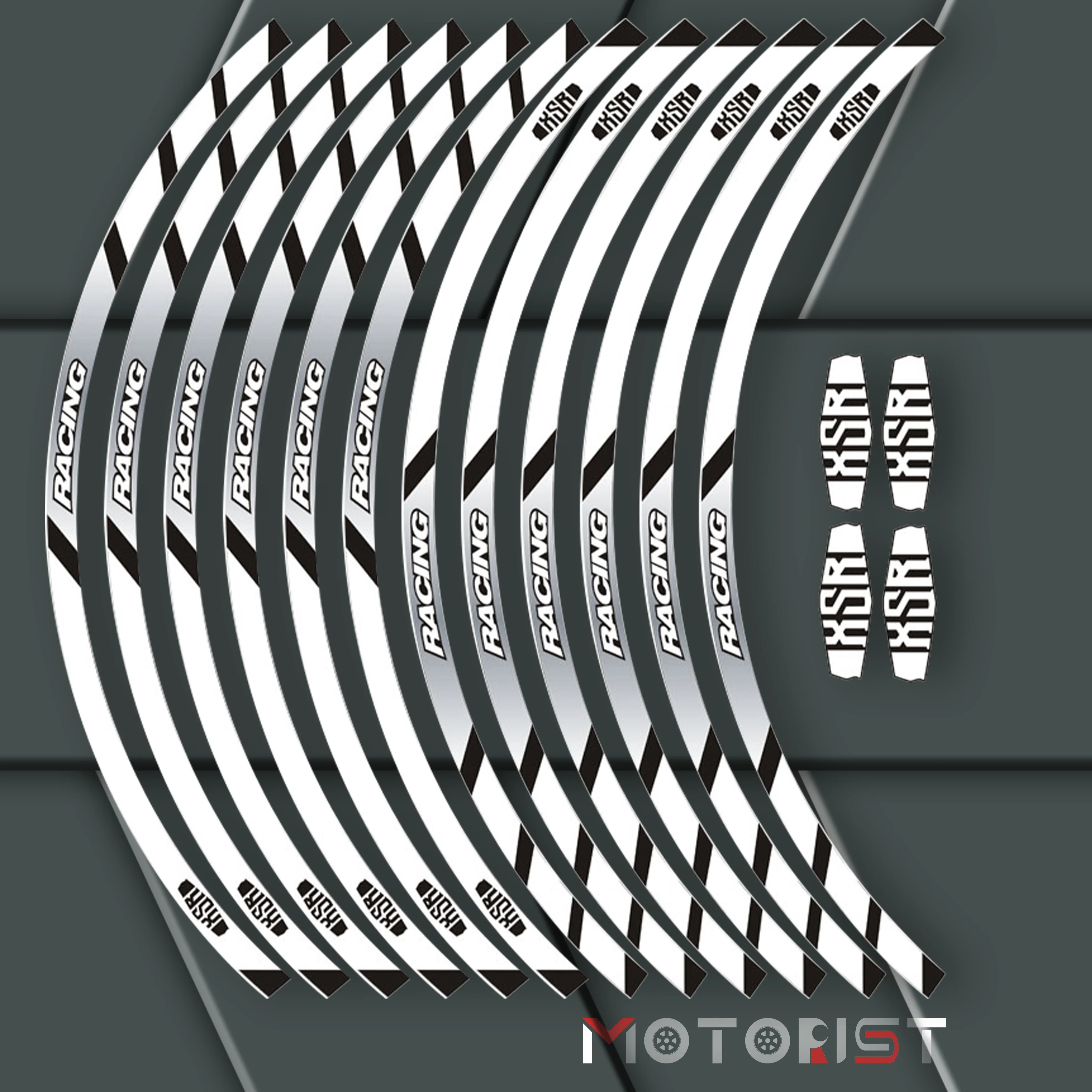 

a set of 12pcs high quality motorcycle wheel decals waterproof Reflective stickers rim stripes For yamaha XSR