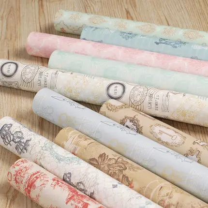 Vintage Wrapping Papers Gift Wrapper 75cm x 49cm Flower Background Paper Scrapbooking Material | Дом и сад