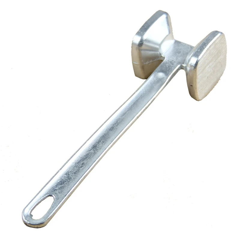 Silver Two Sides Aluminum Round Meat Hammer Mallet Tenderizer Beef Pork Chicken Beater