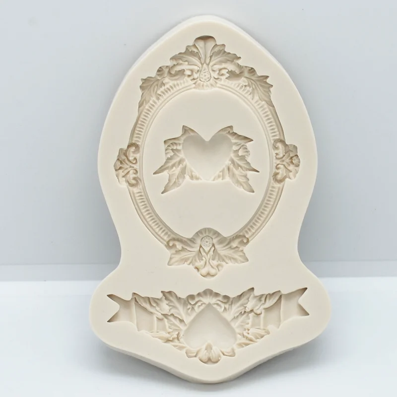 Love Leaf Photo Frame Silicone Mold Resin Kitchen Baking Tool DIY Cake Pastry Fondant Moulds Chocolate Dessert Lace Decoration