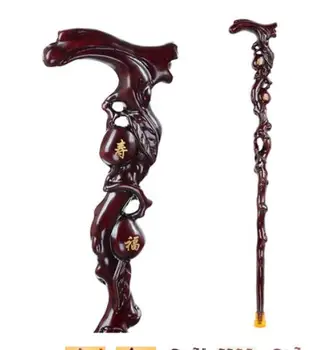 

Grandpa Good Dragon Head Crane Crutches Walking Stick Crutches solid wood one-piece crutches red wood crutches wooden non slip