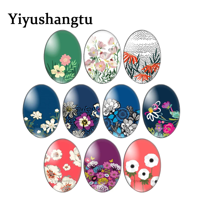 

New retro flower beautiful Jewelry pendants 13x18mm/18x25mm/30x40mm Oval photo glass cabochon demo flat back Making findings